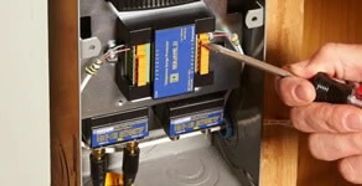 Whole home surge protection device being installed by a licensed electrician to protect electrical systems in Orlando, FL